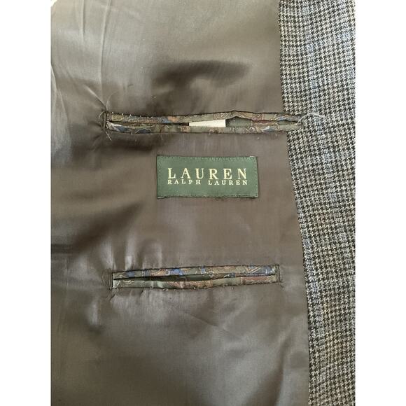 Polo Ralph Lauren  46L Houndstooth 100% Wool 2 Button Blazer Jacket - Picture 3 of 15